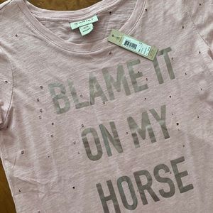 NWT: Ariat t shirt “ blame it on my horse”